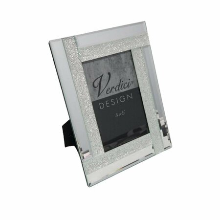 JIALLO 4 x 6 in. Mirrored Photo Frame Silver EGV10-328